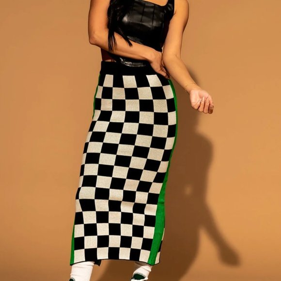 Dressed in LALA Skirts Lala Original Knit Midi Skirt In Grand Prix